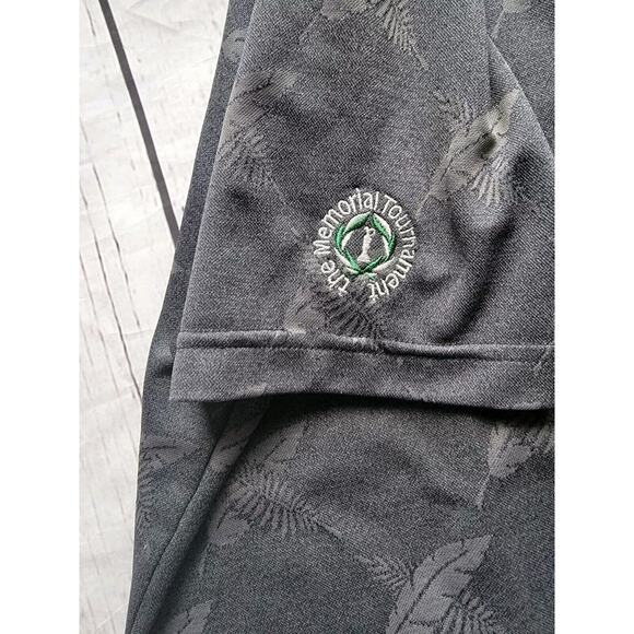 Puma Golf Polo Grey Feathers Size M Memorial Tournament Emblem On Sleeve - Picture 9 of 9